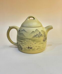 Ấm tử sa Nghi Hưng bổn sơn lục nê tần quyền họa sơn thủy đẹp 220ml ATS174