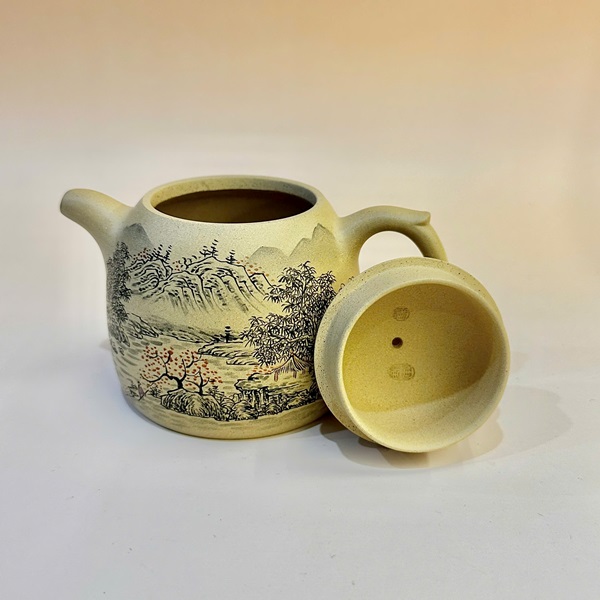 Ấm tử sa Nghi Hưng bổn sơn lục nê tần quyền họa sơn thủy đẹp 220ml ATS174 - Ảnh 4