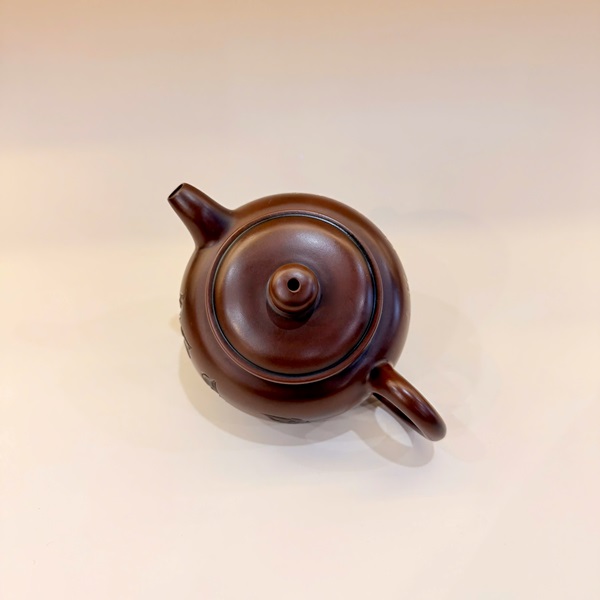 Ấm tử sa nê hưng biển phúc khắc sen thủ công đẹp 220ml AKC24 - Ảnh 3