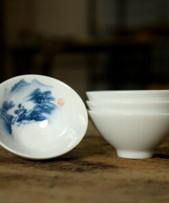 chén cảnh đức dáng nón tứ dân ngư tiều canh mục thủ công đẹp loại ly trà nhỏ.