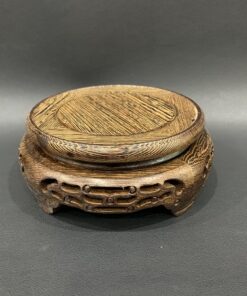 kỷ gỗ cánh gà dáng tròn phỏng cổ kê ấm trà đẹp 15x6cm DC34