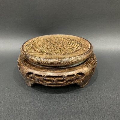 kỷ gỗ cánh gà dáng tròn phỏng cổ kê ấm trà đẹp 15x6cm DC34