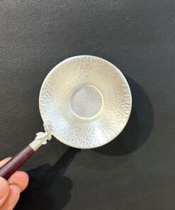 Lọc trà bạc nguyên chất 999 cán gỗ thủ công làm lược trà đẹp 34-38g
