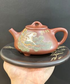 ấm trà tử sa thạch biều nguyên khoáng đất cũ hình khỉ trong bộ 12 con giáp ATS166