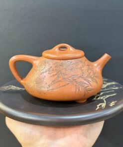 ấm tử sa cao cấp đất cũ nguyên khoáng dáng thạch biều tùng trúc 200ml ATS300