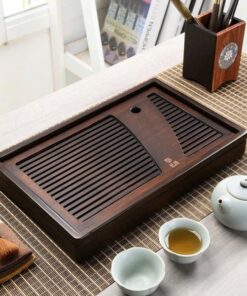 Khay trà tre chiêu liêu để ấm chén dạng hộp 35x22cm KTT13