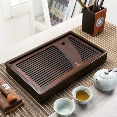 Khay trà tre chiêu liêu để ấm chén dạng hộp 35x22cm KTT13