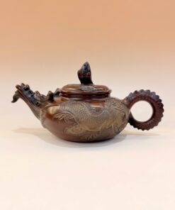 Ấm tử sa nê hưng ngư hóa long cao cấp hỏa biến 350ml AKC59