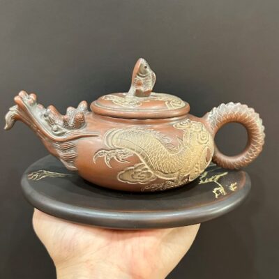 ấm tử sa nê hưng cao cấp cao cấp cá chép hoá rồng thủ công cực đỉnh 350ml quần ẩm.