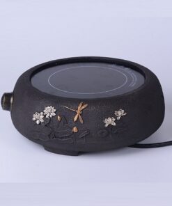 Bếp đun nước pha trà nấu bình tetsubin bằng gang dạng hồng ngoại hoạ tiết hoa