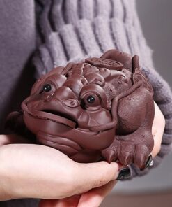 Thiềm thừ tử sa cao cấp thủ công cỡ bàn tay bày bàn trà chiêu tài lộc nuôi cao trà