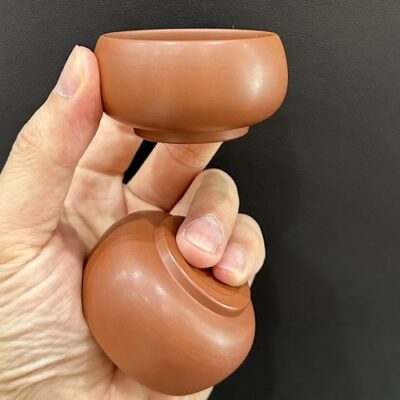 Chén uống trà gốm nê hưng hoả biến đỏ cỡ nhỏ thủ công thành dày giữ nhiệt rất tốt 40ml.