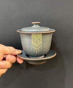 Chén khải tử sa nê hưng làm tiềm pha trà đẹp thủ công 160ml nắp có lỗ lọc