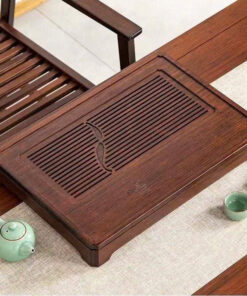 Khay đựng ấm chén tre màu gỗ đẹp 50x34cm KTT11
