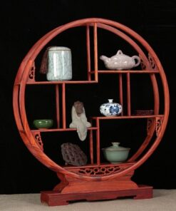 Kệ trung ấm trà gỗ hương dáng tròn cao 56cm rộng 50cm bày ly tách tượng bền đẹp