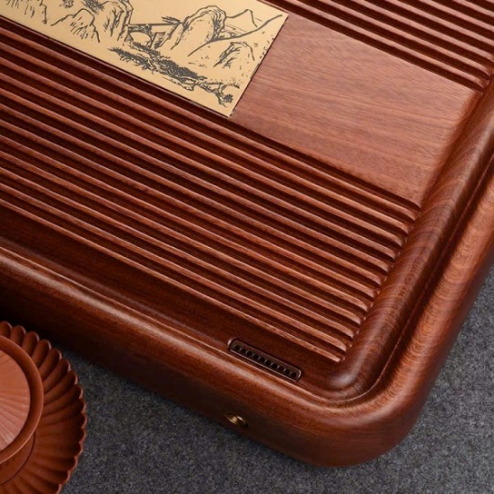 Khay gỗ hương nguyên khối để ấm chén bền đẹp 60x32cm KTG32 - Ảnh 2