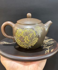 ấm pha trà đẹp hoả biến nê hưng cao cấp khắc hoa mẫu đơn pha trà ngon công năng tốt.