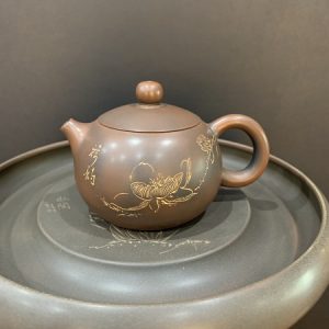 ấm pha trà hoả biến gốm nê hưng tây thi khắc sen đối ẩm đẹp 150ml AKC09