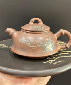 ấm pha trà tử sa nê hưng biến lò trúc đào thủ công 200ml đẹp 