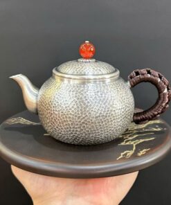 ấm trà bạc nguyên chất 999 cao cấp pha trà ngon thủ công đẹp 255g 250ml AB05