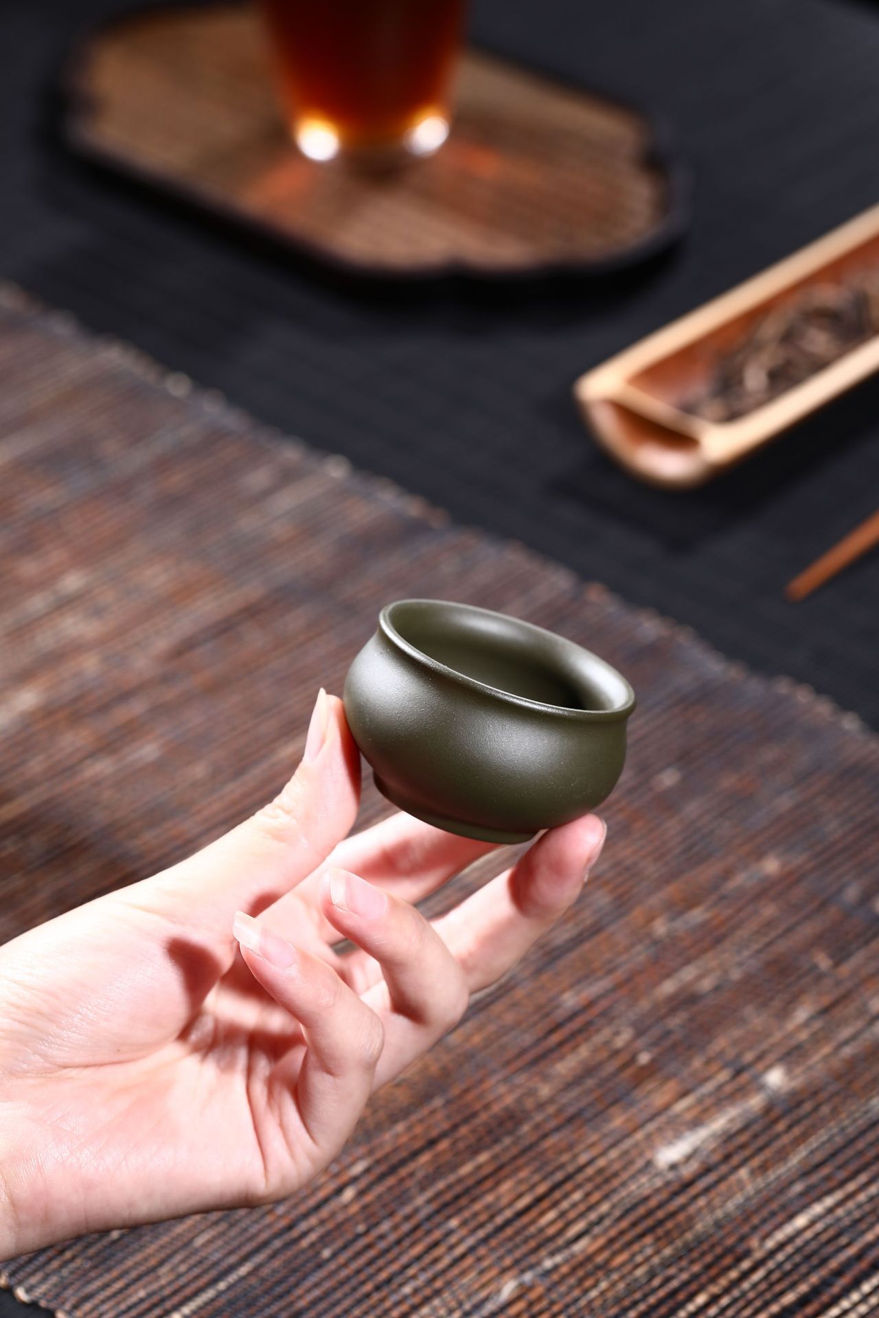 Chén trà tử sa thảo lục nê 50ml CTS88 - Ảnh 5