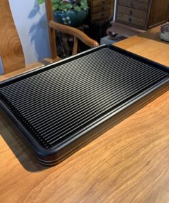 Khay trà phíp Bakelite cao cấp để ấm chén bền đẹp màu đen viền vàng 60x40cm sang trọng.