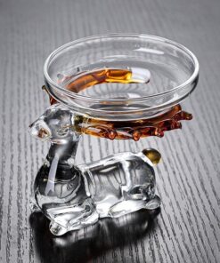 Lọc trà thuỷ tinh cao cấp hình hươu màng lọc inox bền đẹp dùng làm lược trà tốt