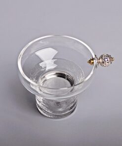 Lược trà thuỷ tinh cao cấp dùng để lọc trà màng lọc inox bền tay cầm núm bạc đẹp