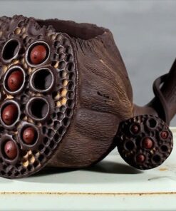 Chén tống tử sa đất cũ bát sen cao cấp thủ công hạt sen nổi đẹp 200ml.