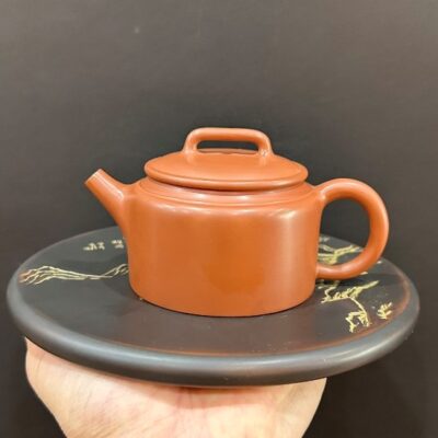 ấm đức trung gốm nê hưng nguyên khoáng thủ công trơn màu đỏ tươi đẹp pha trà ngon 250ml.