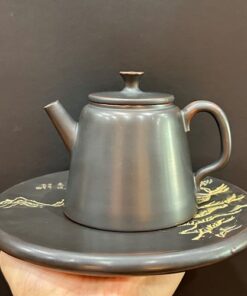 Ấm tử sa nê hưng hỏa biến thủ công dáng đức trung nâu 250ml đẹp pha trà đạo.