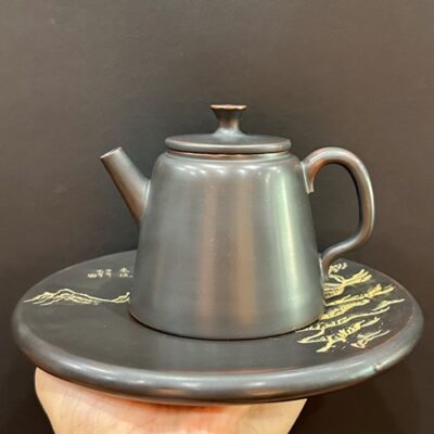 Ấm tử sa nê hưng hỏa biến thủ công dáng đức trung nâu 250ml đẹp pha trà đạo.