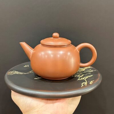 ấm tử sa nê hưng thủ công dáng thuỷ bình trơn màu đỏ tươi đẹp pha trà ngon 250ml.