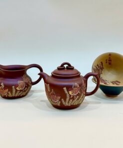 Bình trà tử sa cao cấp nguyên khoáng thủ công kèm chén và tống ATS10