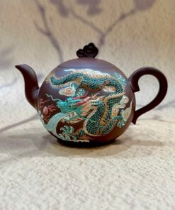 Ấm trà tử sa cao cấp đắp nổi rồng nghệ nhân chu hiếu trung 460ml ATS900