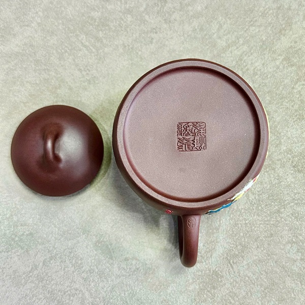 Ấm tử sa Nghi Hưng tần quyền Hoàng Long nhả kim ngân 330ml ATS902 - Ảnh 5