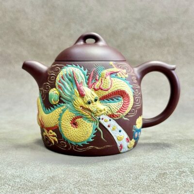 Ấm Tử Sa Đất Cũ Tần Quyền Hoa Hạ Long Uy 330ml ATS902