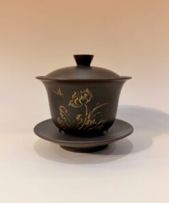 Chén khải tử sa nê hưng làm tiềm pha trà hỏa biến thủ công họa tiết đẹp.