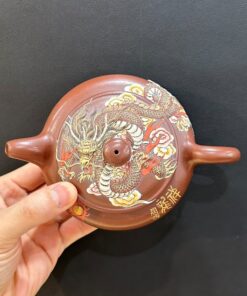 ấm tử sa cao cấp nghệ nhân Trương Hiểu Lĩnh đắp nổi tường long rồng hiện đất cũ chuẩn