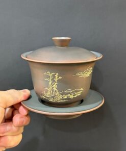 Chén khải tử sa nê hưng làm tiềm pha trà hỏa biến đẹp 200ml AS25