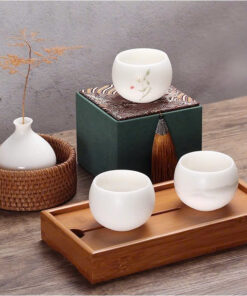 Chén sứ trắng ngọc  thủ công 100ml CS03