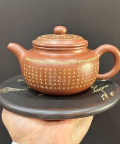 Ấm tử sa nê hưng hoả biến cao cấp bát nhã tâm kinh thủ công pha trà ngon 330ml.