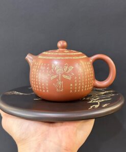 Ấm tử sa nê hưng tây thi bát nhã kinh cao cấp hoả biến thủ công siêu đẹp 240ml.