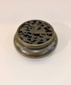 Lư đồng đốt trầm hương hoạ tiết kỳ lân đẹp 680g LD03