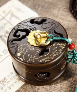 Lư đốt trầm bằng đồng nguyên chất bạch dương dê nặng 412g LD08