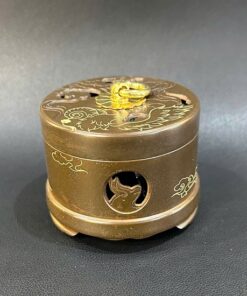 Lư đốt trầm bằng đồng nguyên chất bạch dương dê xông nhang vân mây và nụ nhỏ đẹp