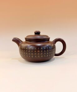 Ấm tử sa hoả biến bát nhã tâm kinh biển phúc cao cấp đẹp 350ml AKC18