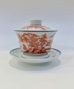 Chén khải sứ cảnh đức phấn thái vẽ tay sơn thủy cao cấp 180ml AS52