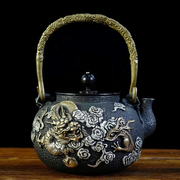 Bộ bếp đun nước pha trà cao cấp kèm ấm tetsubin gang đắp Rồng BD18-BO - Ảnh 2