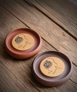 Đế ấm tử sa họa tiết sen chim DC83